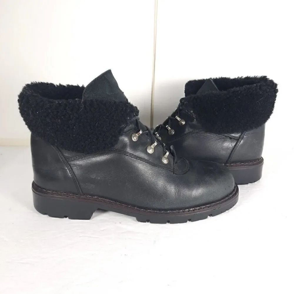 Sorel Women's Chamonix US 10M Black Leather Lined Lace Up Shearling Winter Boots - Picture 8 of 13